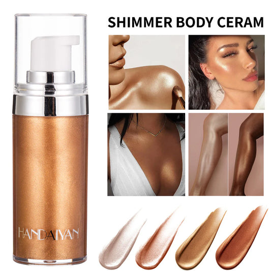 Liquid Highlighter Makeup Face Shoulder Legs Clavicle Body Brightener Concealer Liquid Glitter Bronzer Face Glow Cosmetics 4 Colors All Skin Types Moisturizing Silky Smooth Texture All Over Face And Body Highlighter Slay Stunning Look