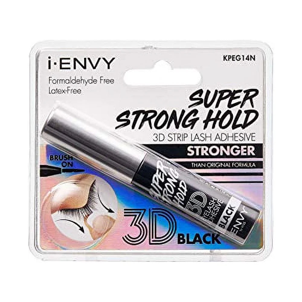 I Envy by  3D Lash Glue Super Strong Hold (Black) Brush on Type, Formaldehyde Free, Latex Free