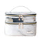 The Meiyuuo White Marble Clear Makeup Bag Cosmetic Bag Travelling Make up Bag Organizer Travel Cases for Women Girls Reusable Toiletry Bags(White Marble)