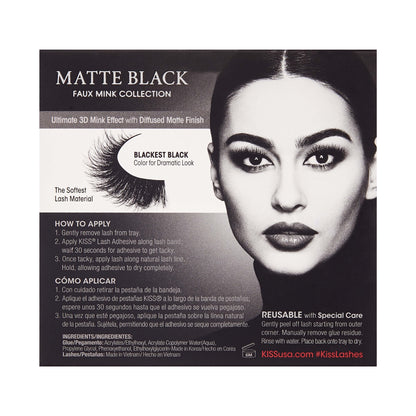 Lash Couture Matte Black Faux Mink, Matte Velvet, False Eyelashes