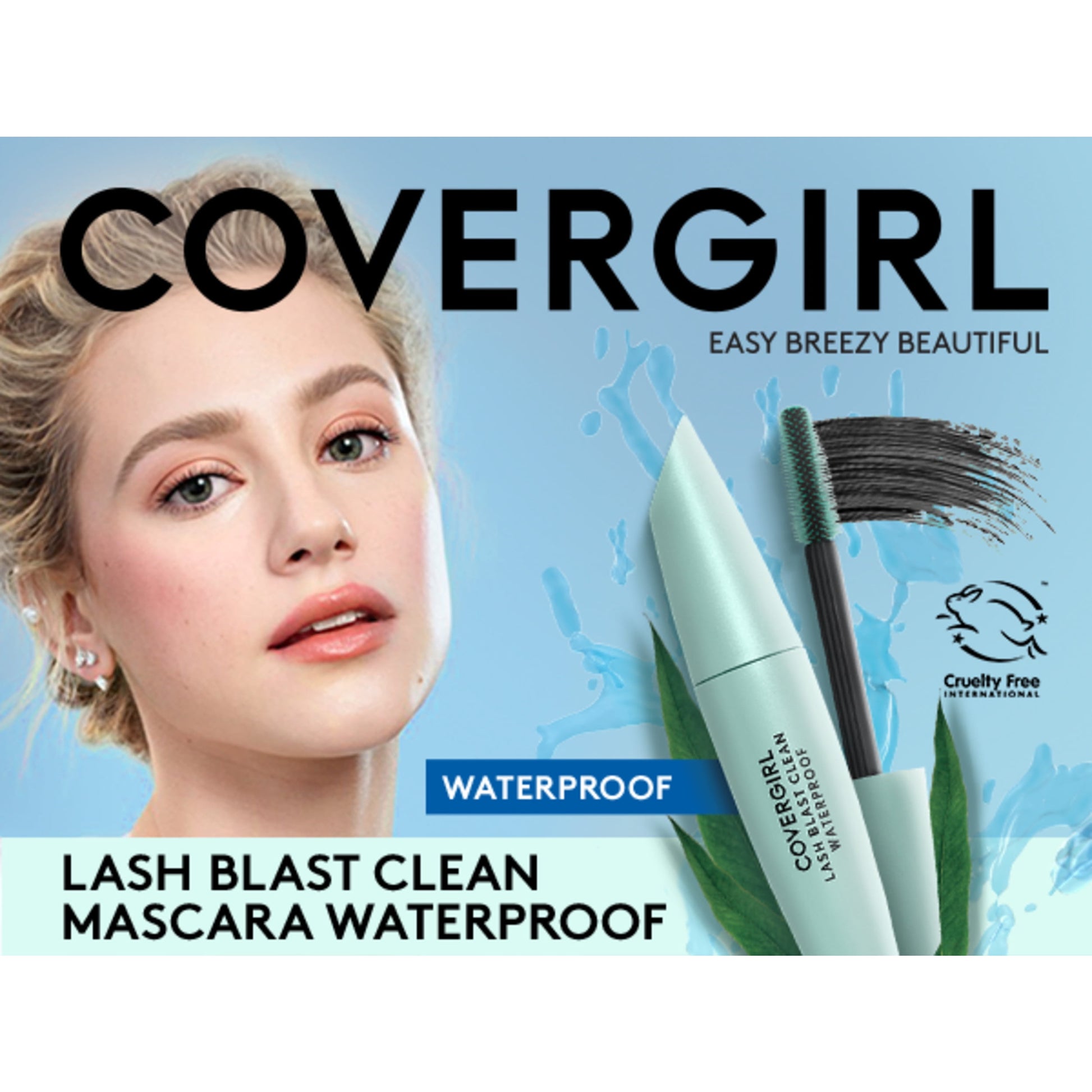 Lash Blast Clean Vegan Waterproof Mascara, WP Black Brown, 0.44 Oz, Mascara, Black Brown Mascara, Mascara for Volume, Volume Mascara, Sweat-Proof, Smudge-Proof, Long Lasting