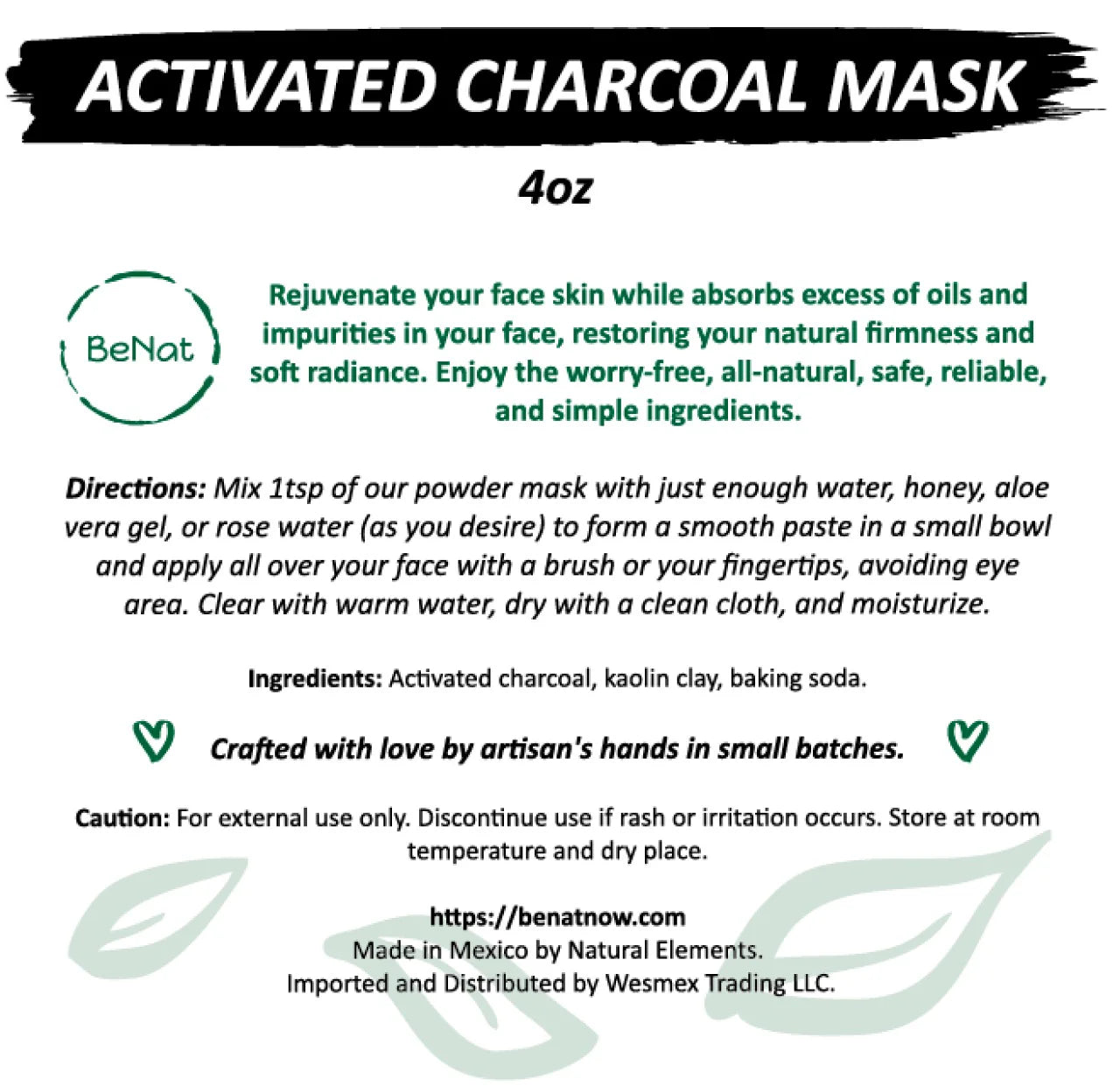 Activated Charcoal Mask 