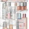 360 Rotating Makeup Organizer Adjustable Carousel Large Capacity Revolving Perfume Organizer Skincare Organizers Cosmetic Storage Spinning Holder for Vanity, Clear